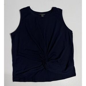 Eddie Bauer Womens Navy Knot Tank Top Size S Outdoor Round Neck Comfortable